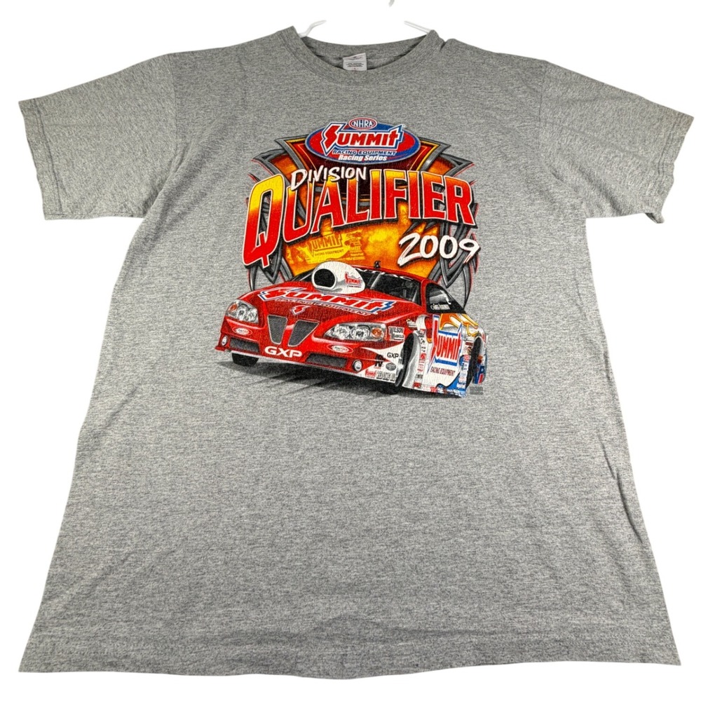 NHRA Summit Racing 2009 Division Qualifier T-Shirt Pontiac Mens L Anvil